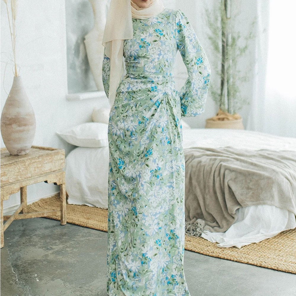 Lameeramoda Hailey Floral dress Dusty blue